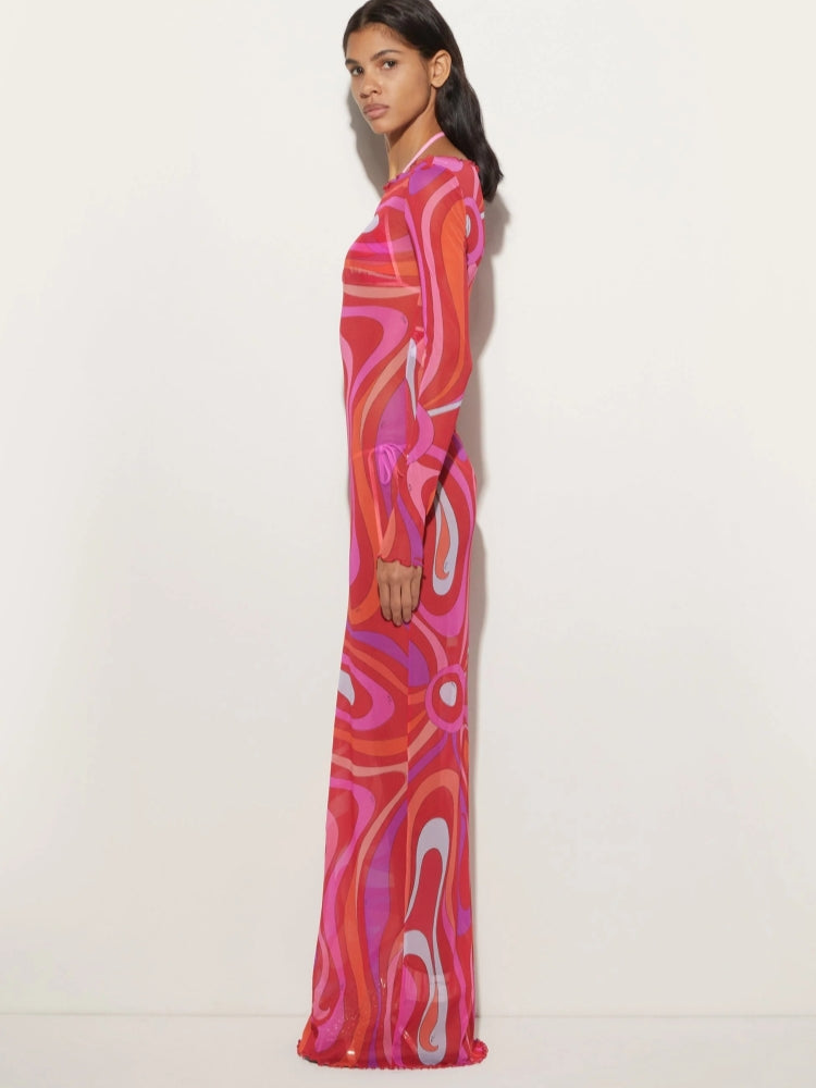 Marm Chiffon Maxi-Length Dress