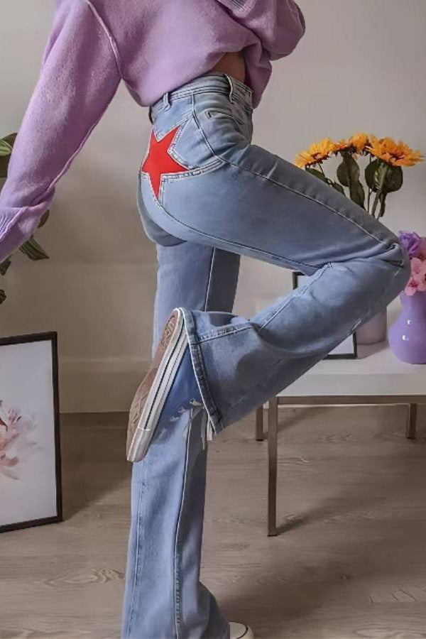 Modern Retro Mid-Waist Flared Jeans