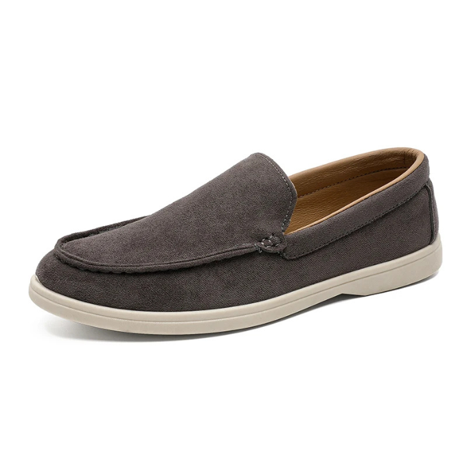Suede Loafers with Rubber Sole