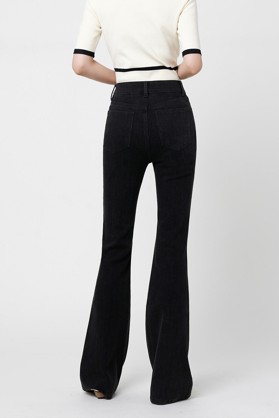 Modern Black Slim Flare Jeans