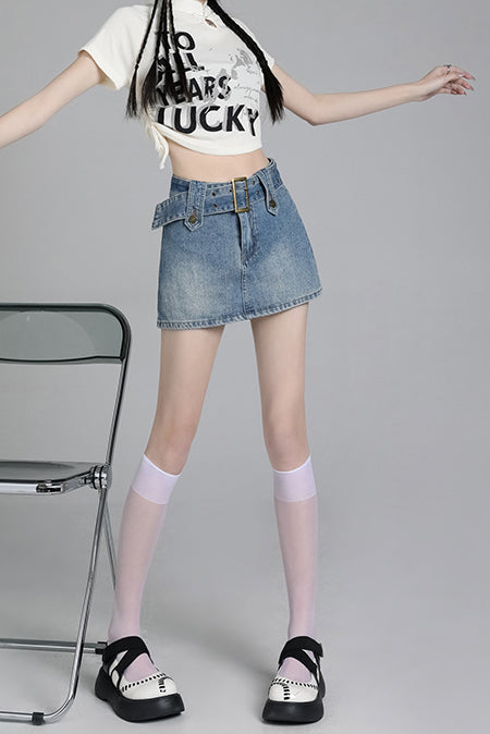 Modern Retro Hot Girl Denim Skirt