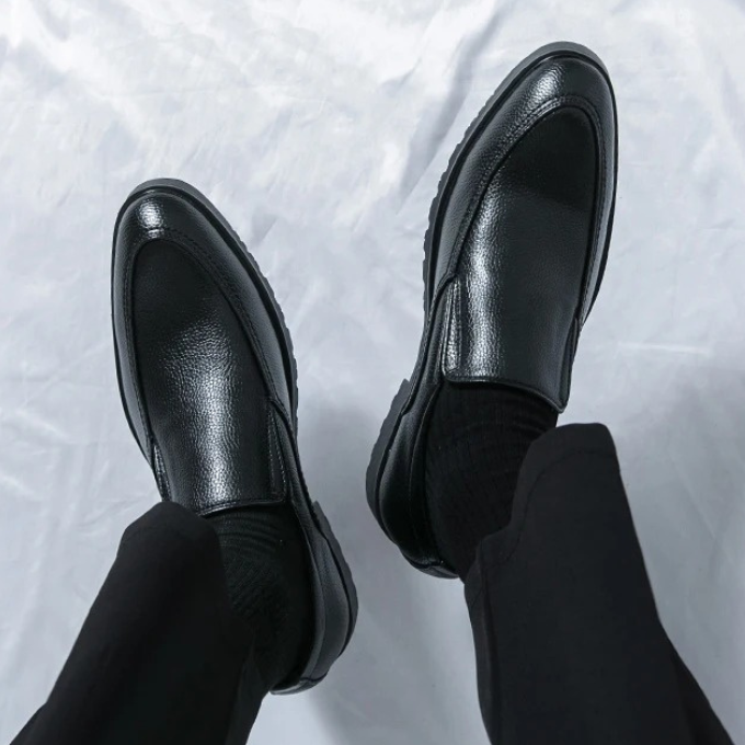 Loafers with Pebbled Texture