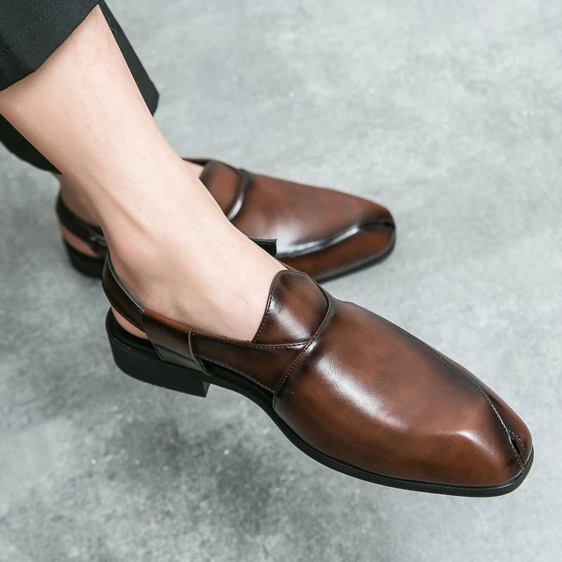 Full-Grain Leather Loafers with Split-Seam Toe