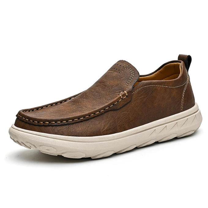 Leather Loafers with Rubber Sole