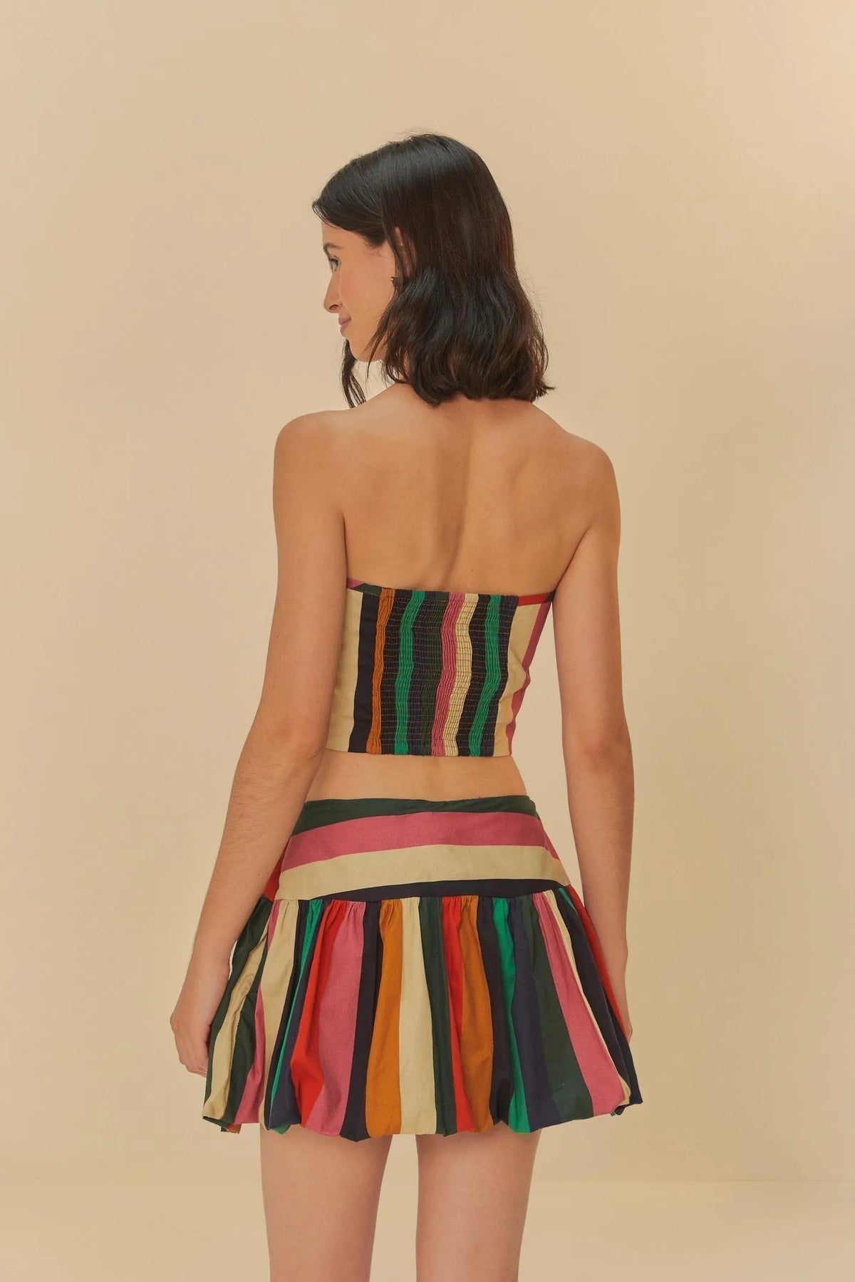 Modern Colorful Striped Lantern Skirt