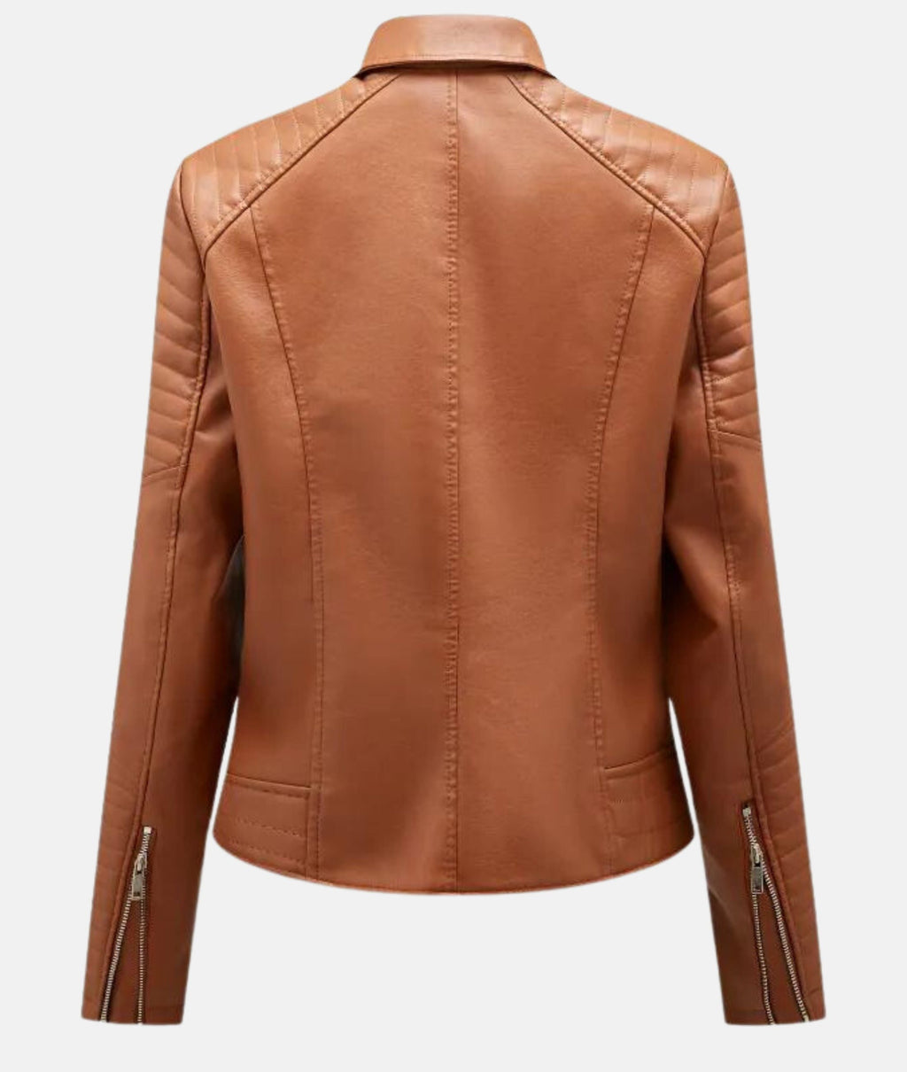 Leather Biker Jacket without a Hood