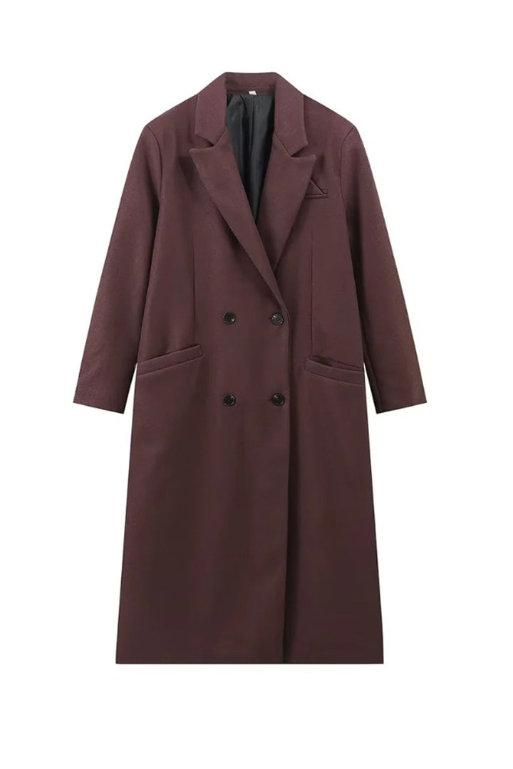 Modern Double Breasted Lapel Coat