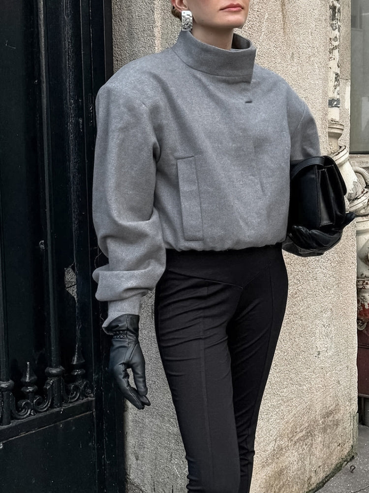 Cropped Jacket in a Lightweight Design with a Stand Collar