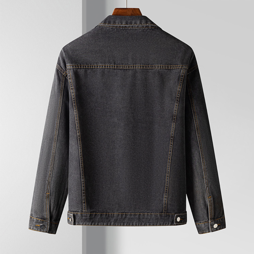 Denim Jacket with Button Front and Vintage