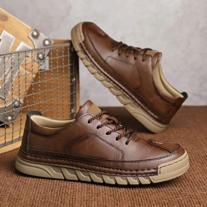 Full-Grain Leather Shoes with Precision Stitching