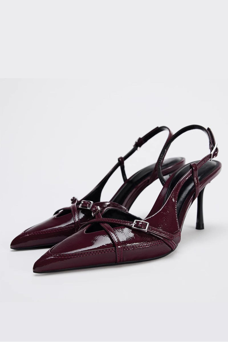 Modern British Style Side Sling High Heels
