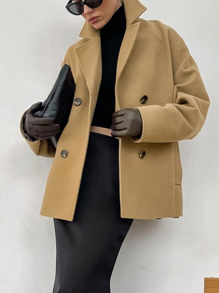 Oversized Lightweight Coat with Button Closure