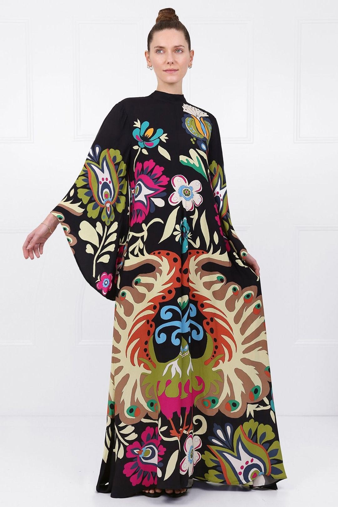 Peacock Magnifico Maxi-Length Dress Multi
