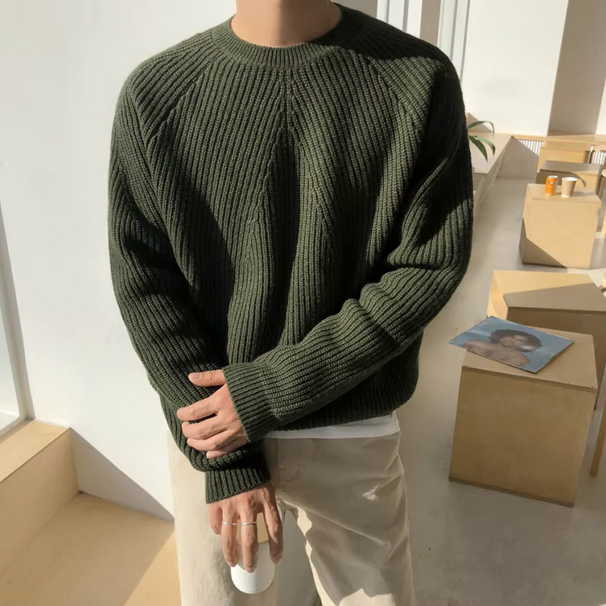 Breathable Wool Blend Sweater with Lightweight Feel