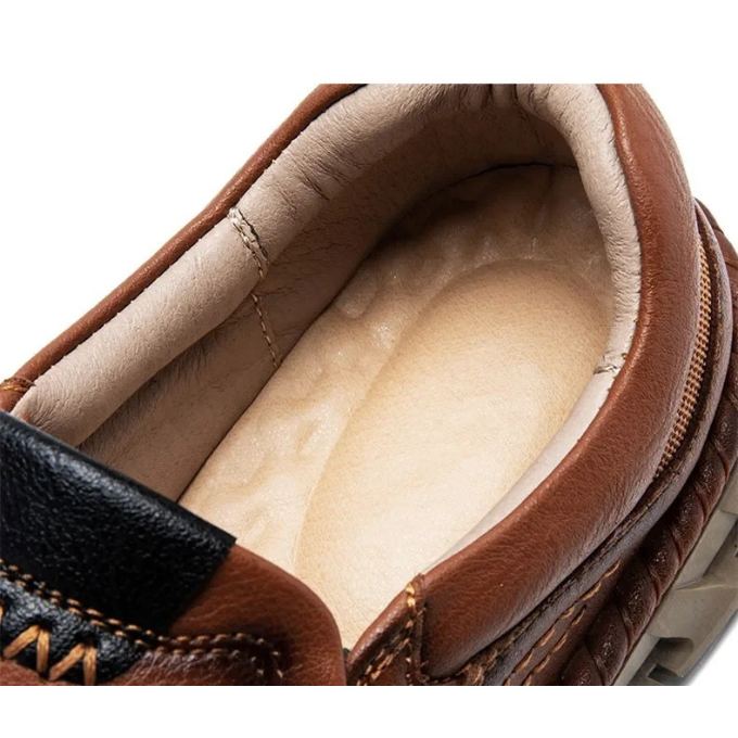 Leather Loafers with Precision Stitching