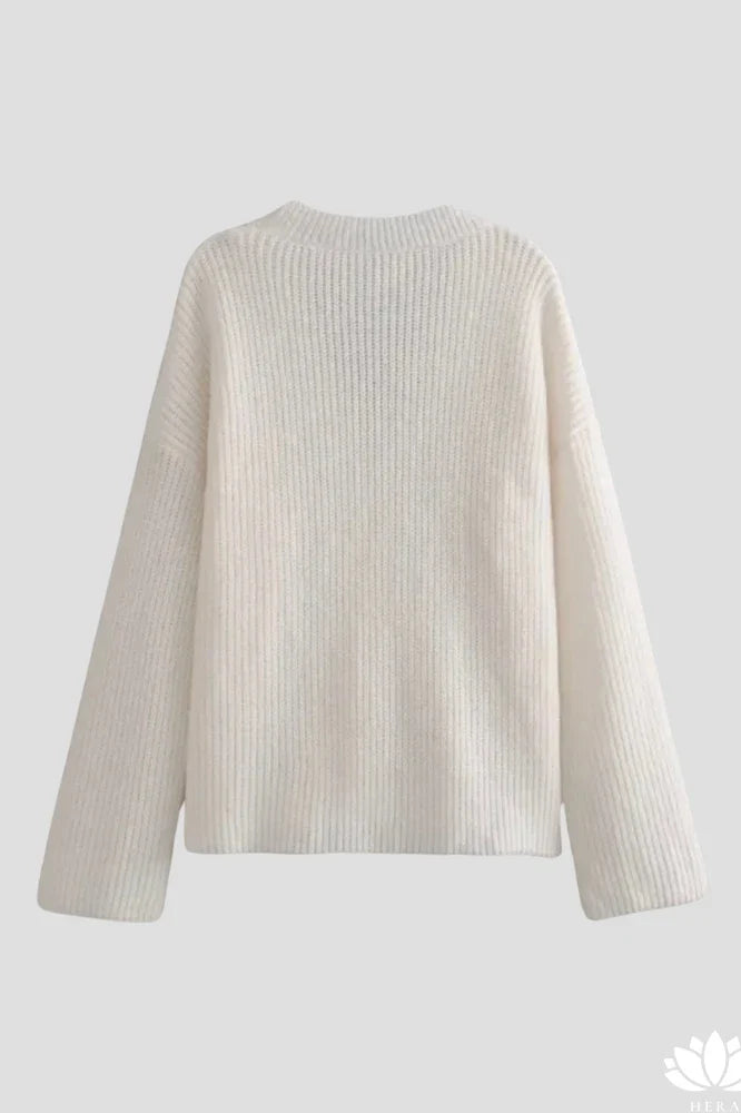 Relaxed Street Solid Buttons Pleated V-Neck Outerwear