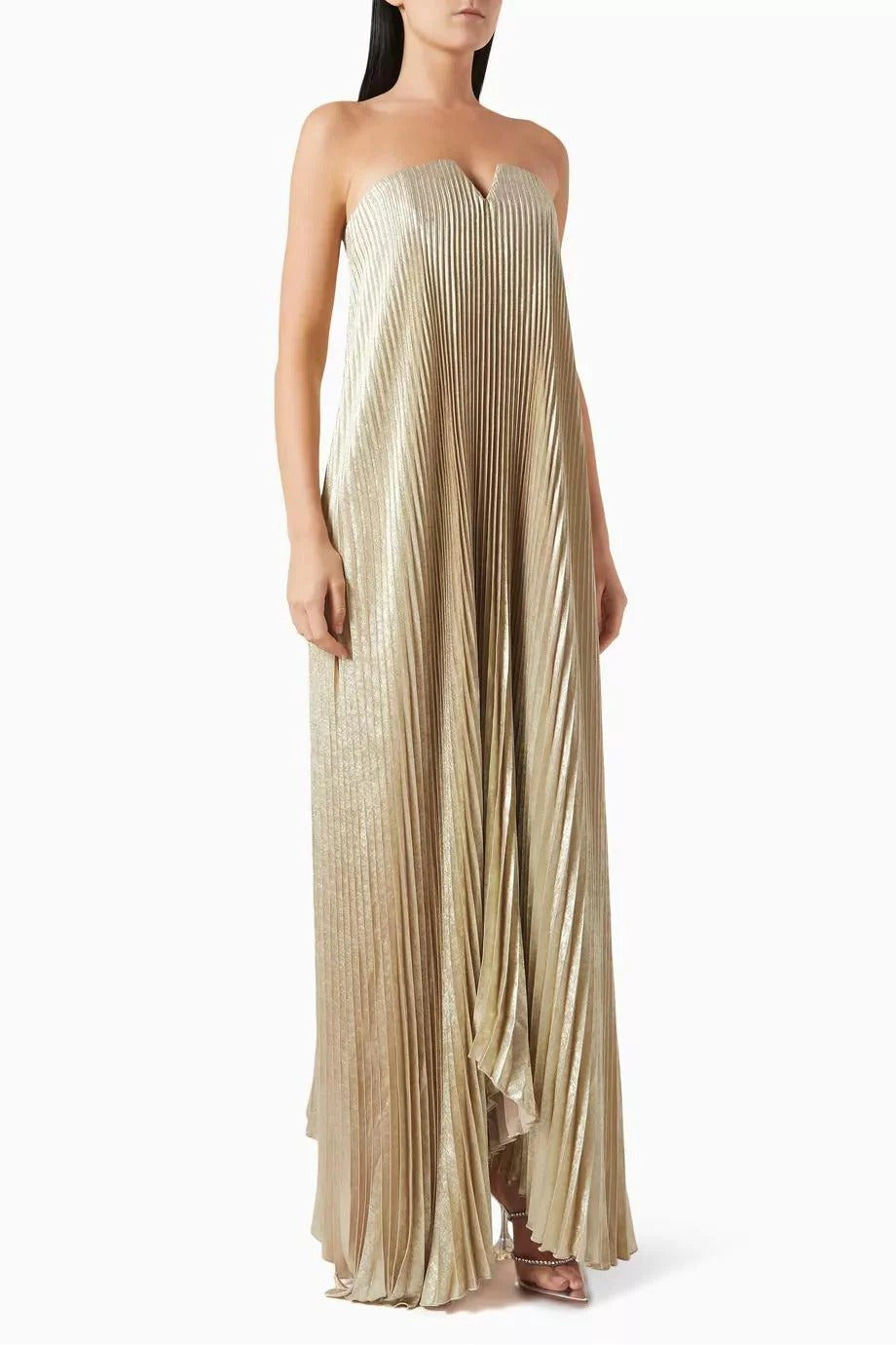 Modern Black Tie Strapless Gown