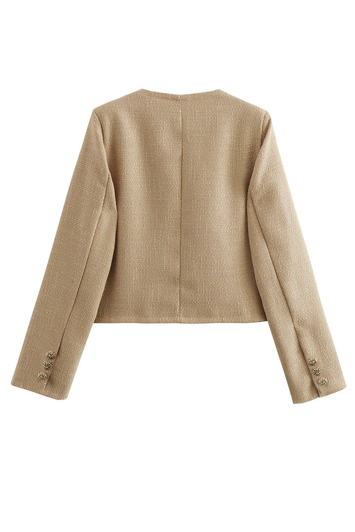 Textured Tweed Cropped Jacket