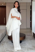 Cape Sleeve Wide-Leg Trousers Set
