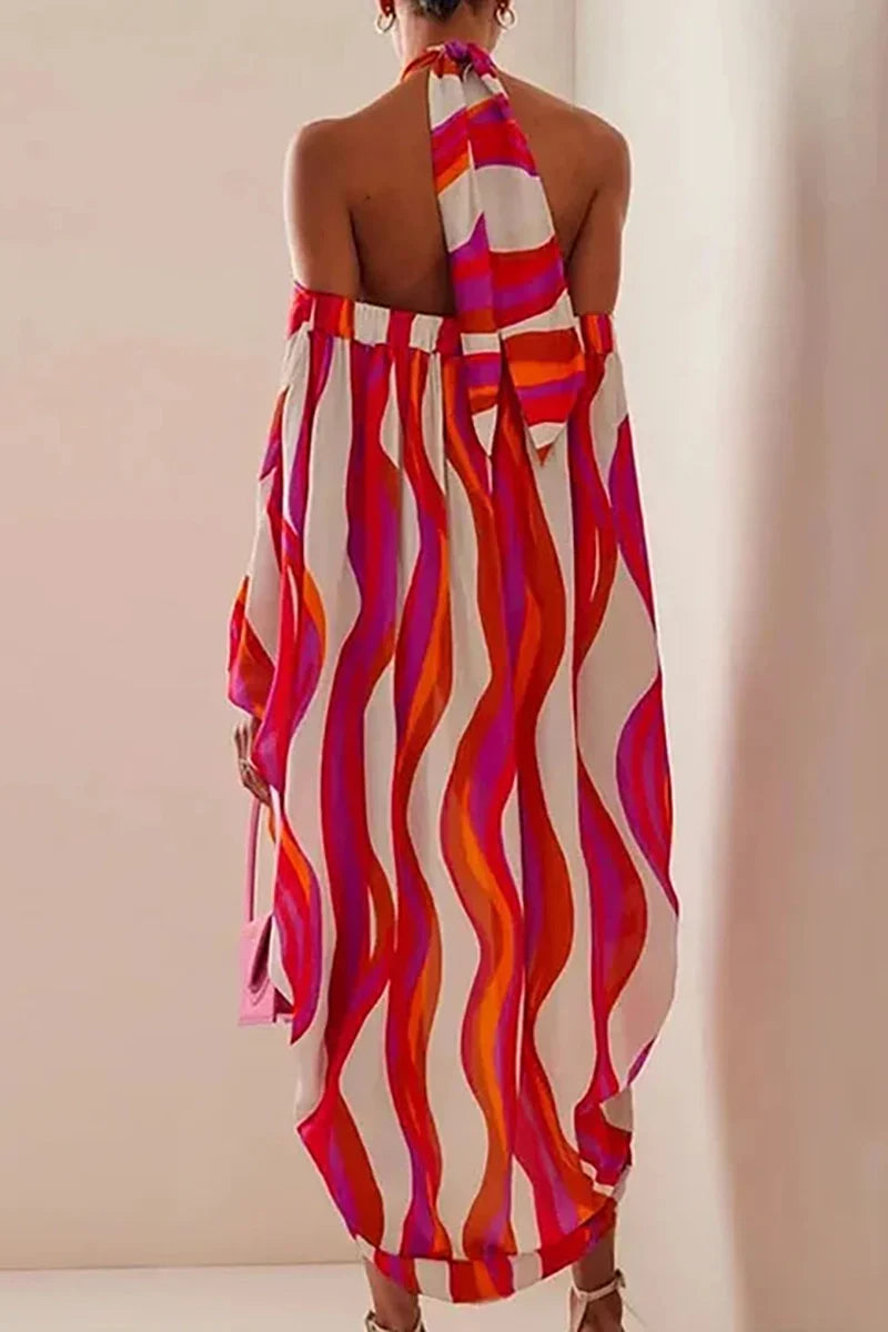 Halter Swimsuit and One-Shoulder Bikini