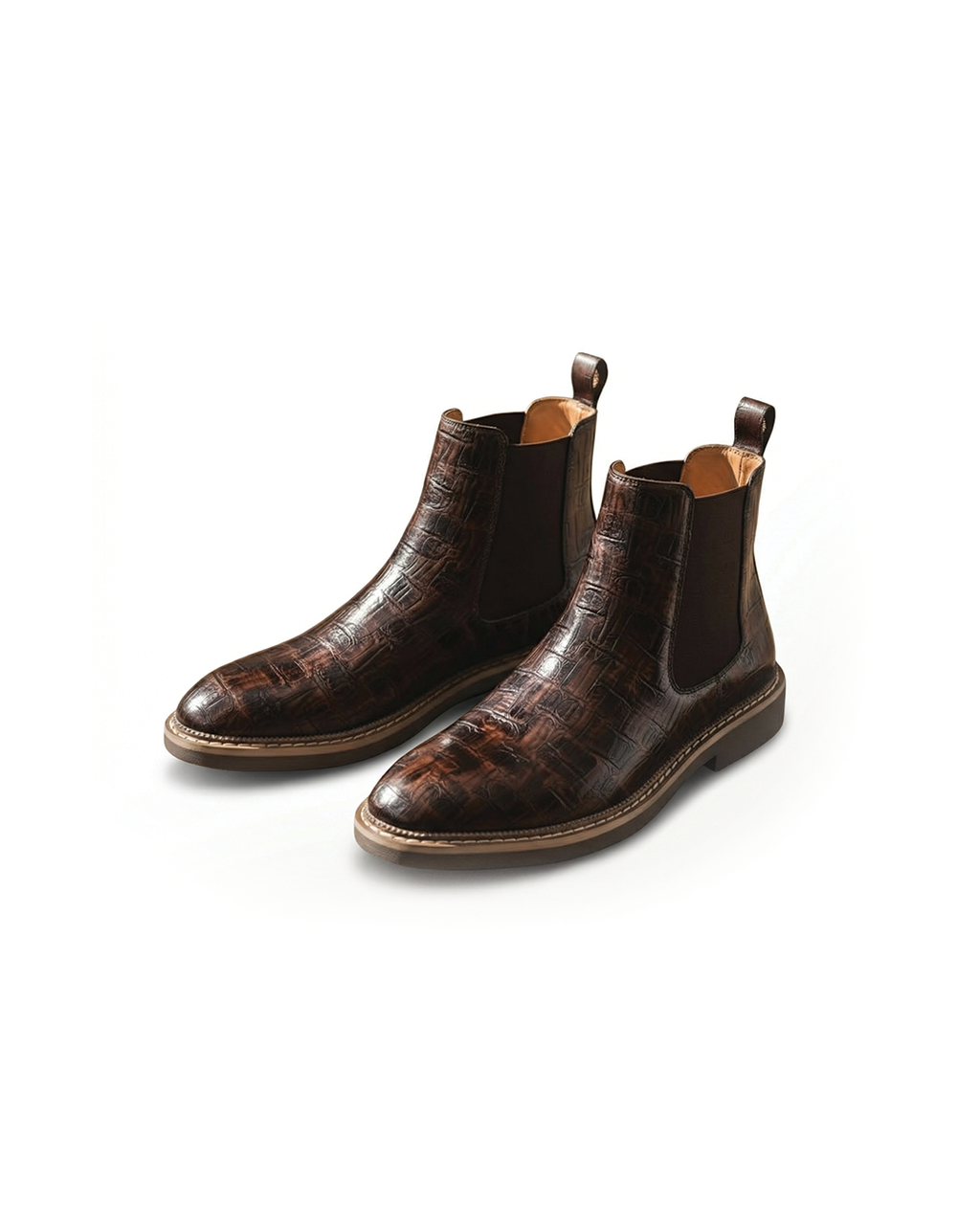 Full-Grain Leather Chelsea Boots with Rubber Sole