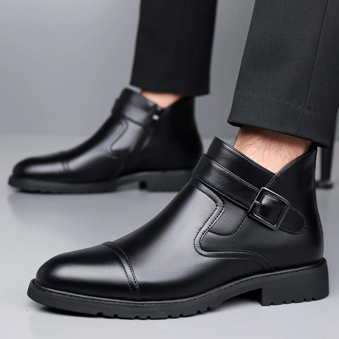Leather Chelsea Boots with Rubber Sole