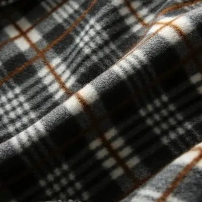 Fleece Jacket with Plaid