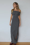 Spring Summer Polka Dot Women's Midi-Length Dress