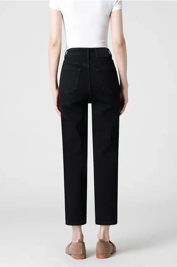 Black High-Waisted Cigarette Jeans
