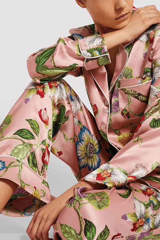 Coordinated Secret Garden Print Pajama Set
