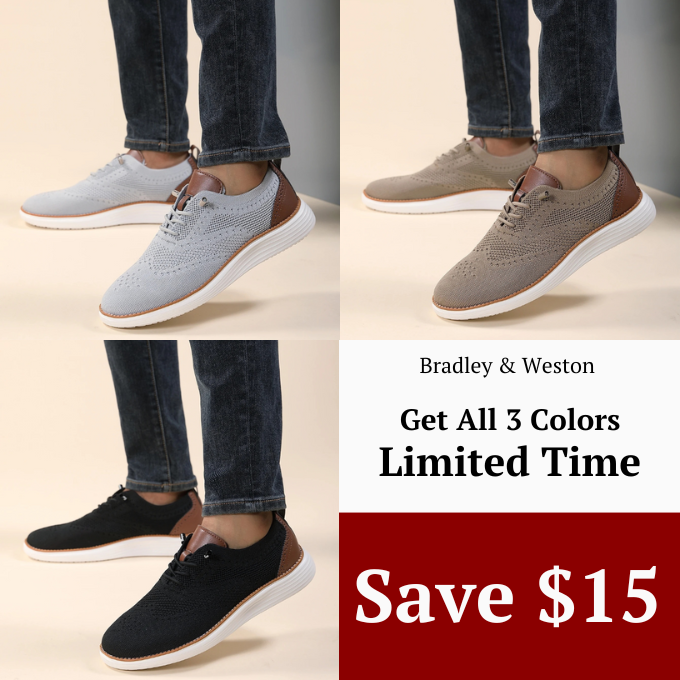 Knit Brogue Shoes with Breathable Upper