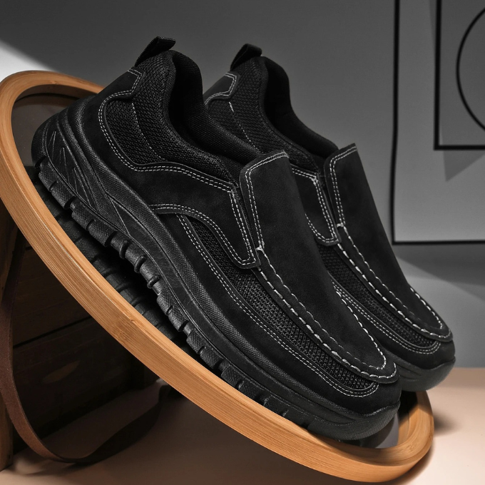 Suede Slip-On Shoes with Cushioned Insole