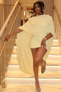 Glamorous Sleeveless Cape Maxi-Length Dress
