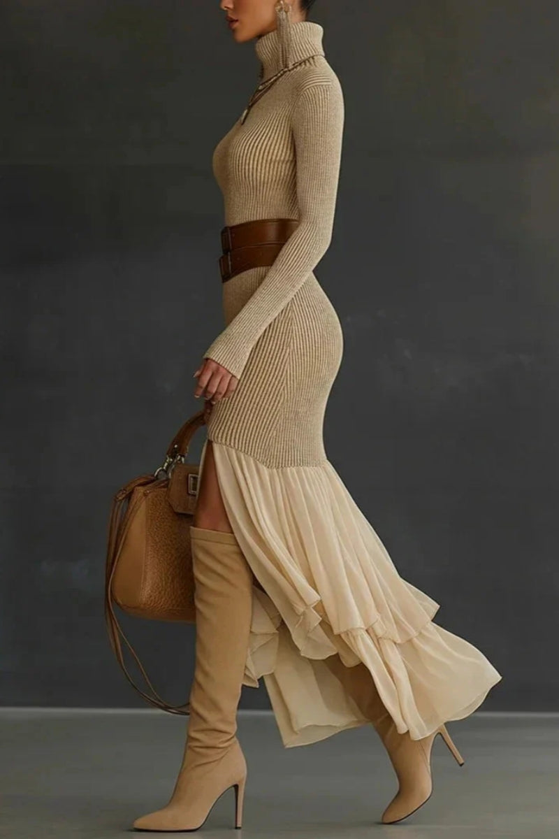 Refined Turtleneck Knit Dress