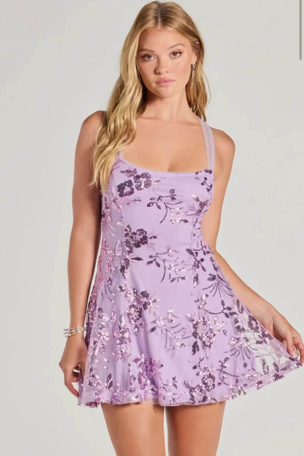 Glam Night Sequined Slip Mini-Length Dress