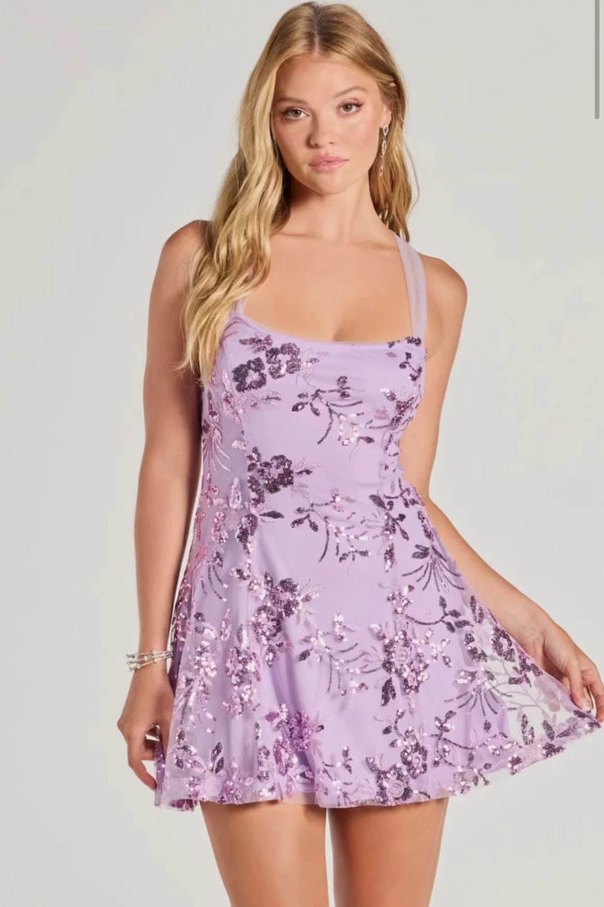 Glam Night Sequined Slip Mini-Length Dress