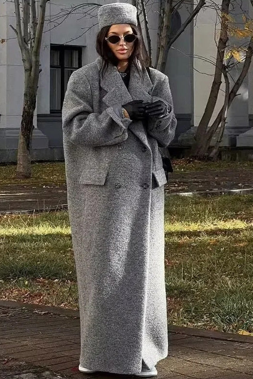Modern Urban Oversize Tailored Wool Coat