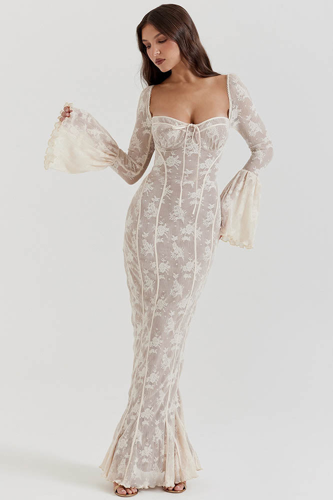 Modern French Mermaid Hem Lace Dress