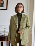 Blazer with Plaid and Relaxed Fit