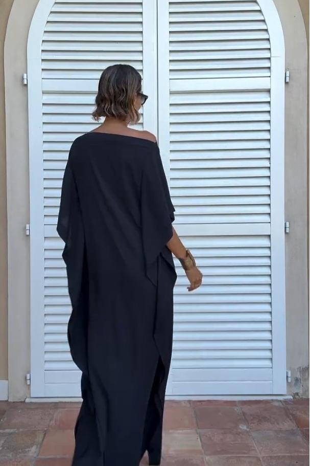 Modern Flowing Asymmetric Caftan With Belt