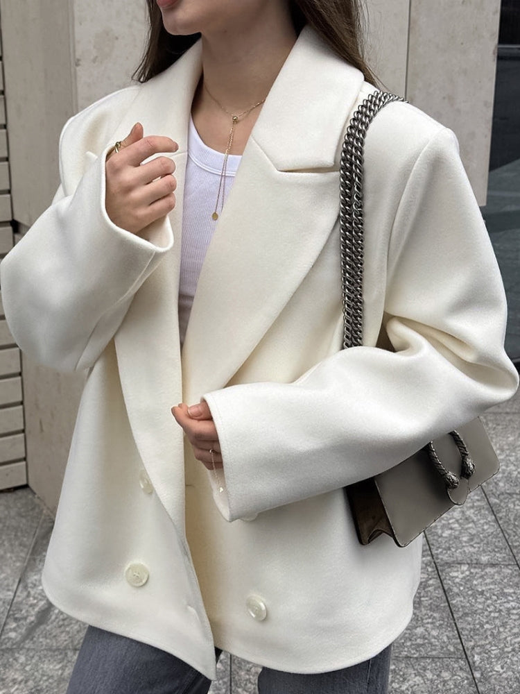 Blazer with Lapel Collar, Button Closure and Relaxed Fit