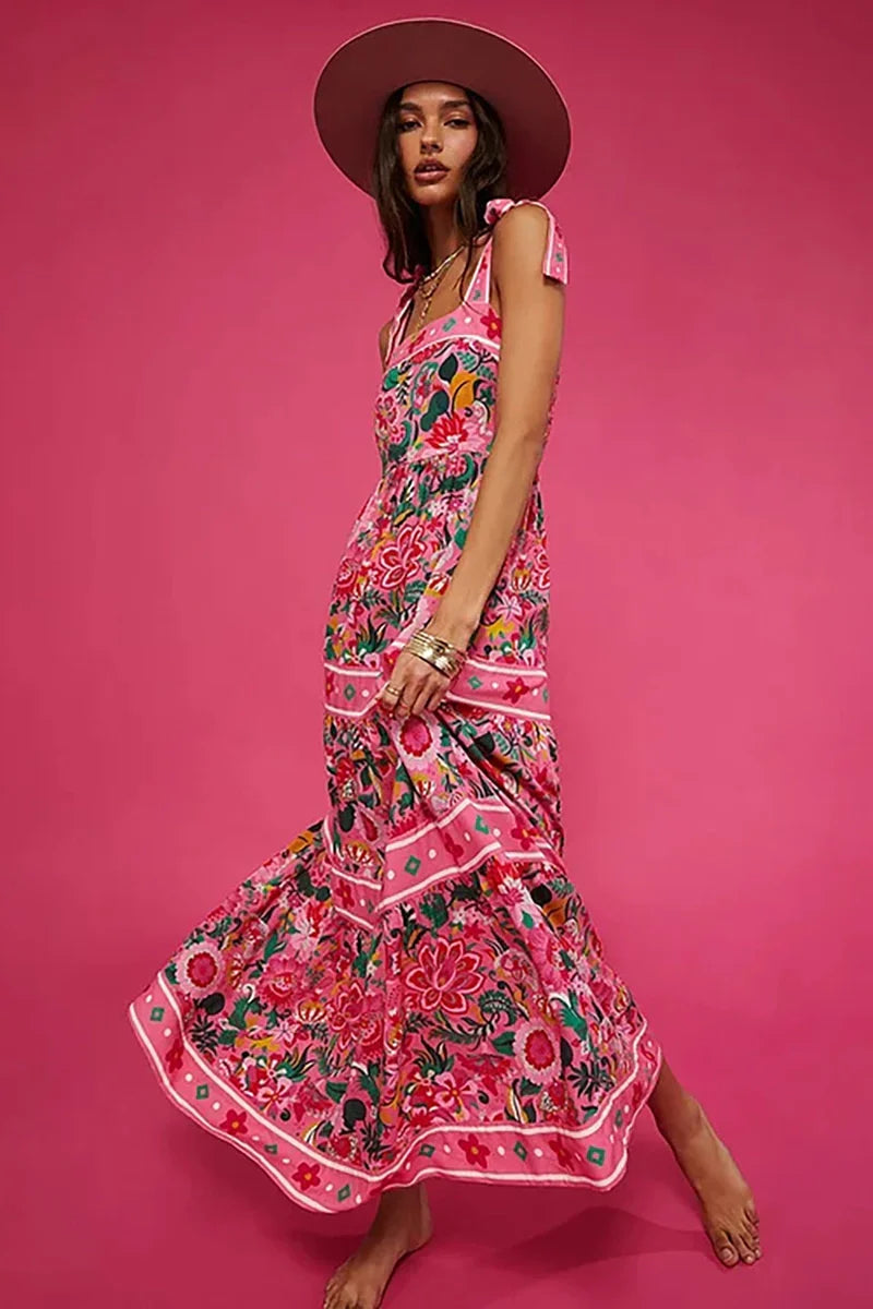 Flower Bowknot Tie One-Piece Swimwear