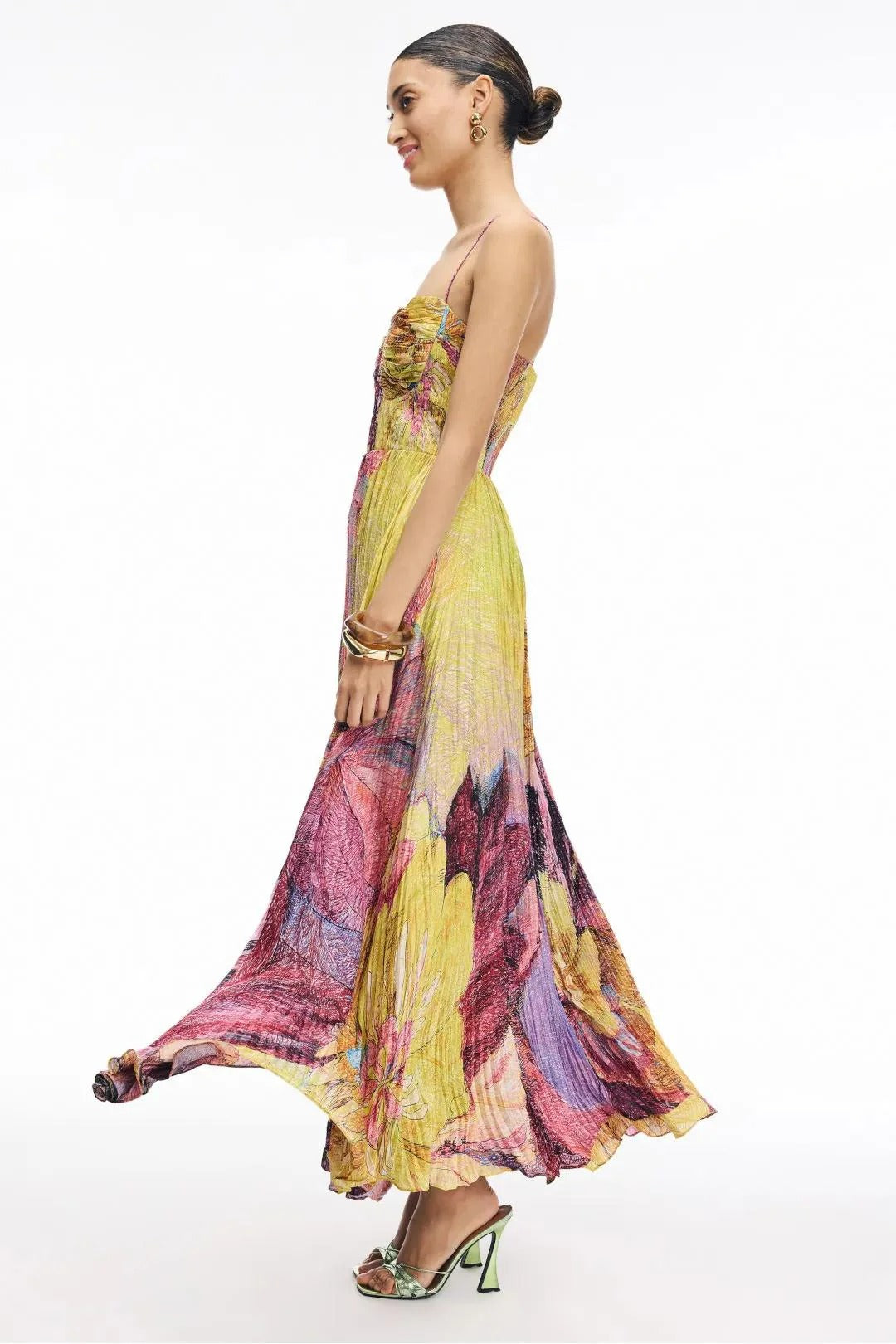 Kiara Multicolored Ikat Print Maxi-Length Dress