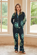 Coordinated Octopus Print Pajama Set