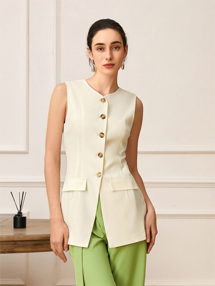 Knit Vest with Crew Neck