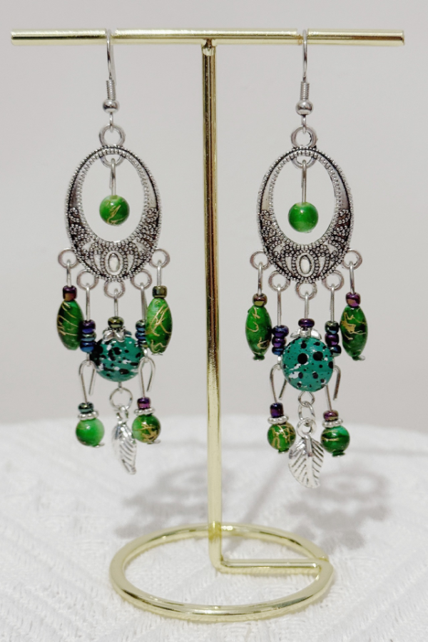 Statement Long Fringe Earrings Turquoise Alloy Women's Decorative Earrings