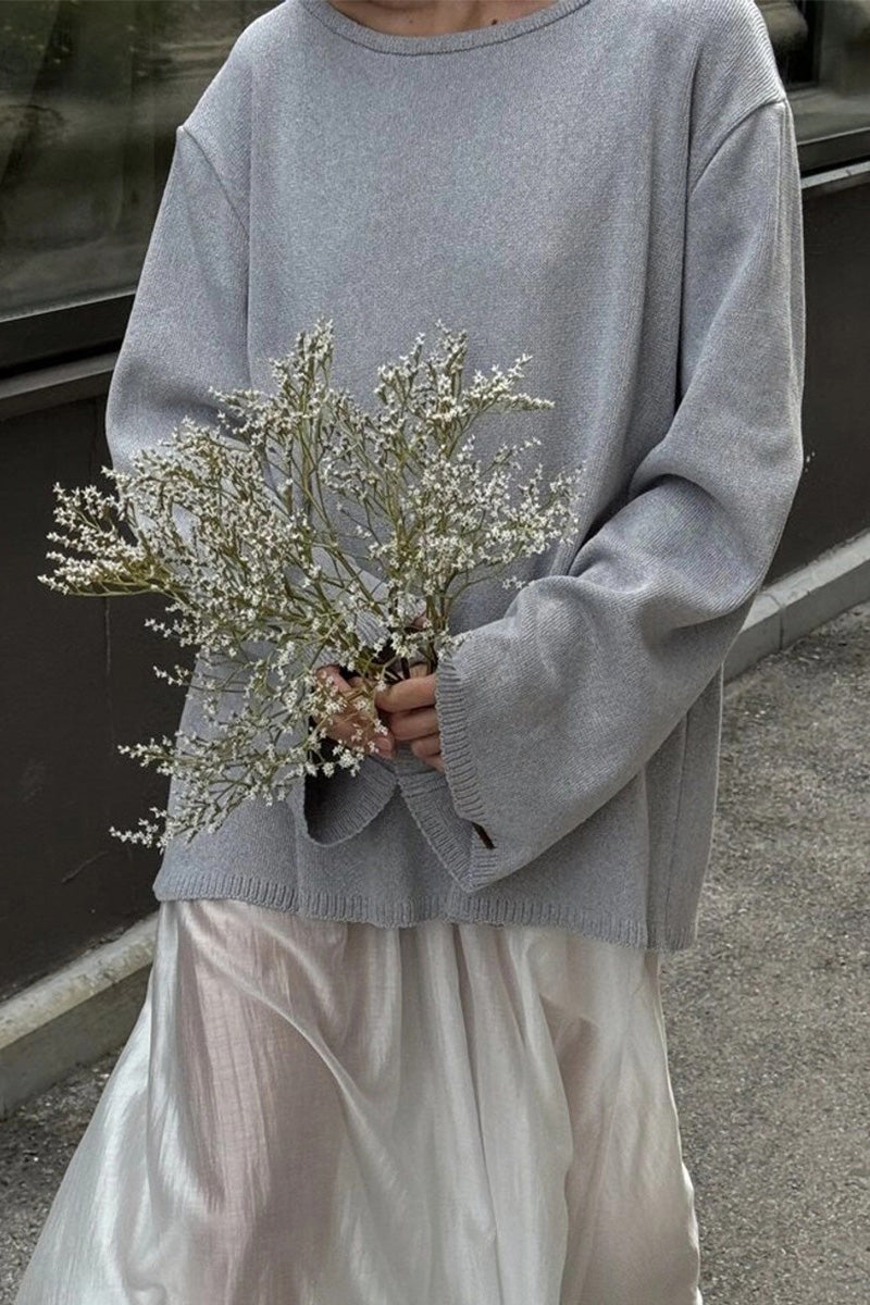 Hidden Open-Back Lazy Knit Sweater