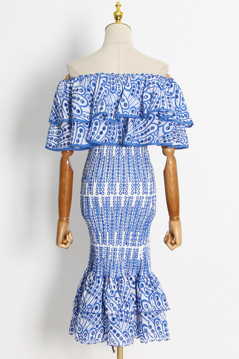 Dolly Embroidered Lace Tiered Ruffled Maxi-Length Dress Set