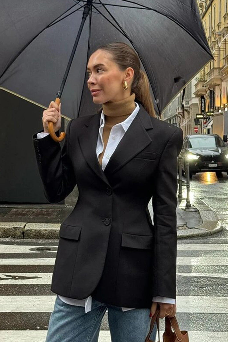 Modern V-Neck Cinched Spring Blazer