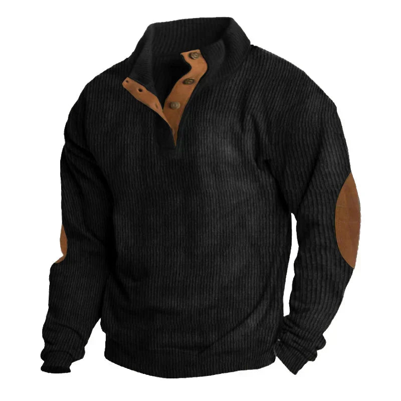 Wool Blend Sweater with Button Front